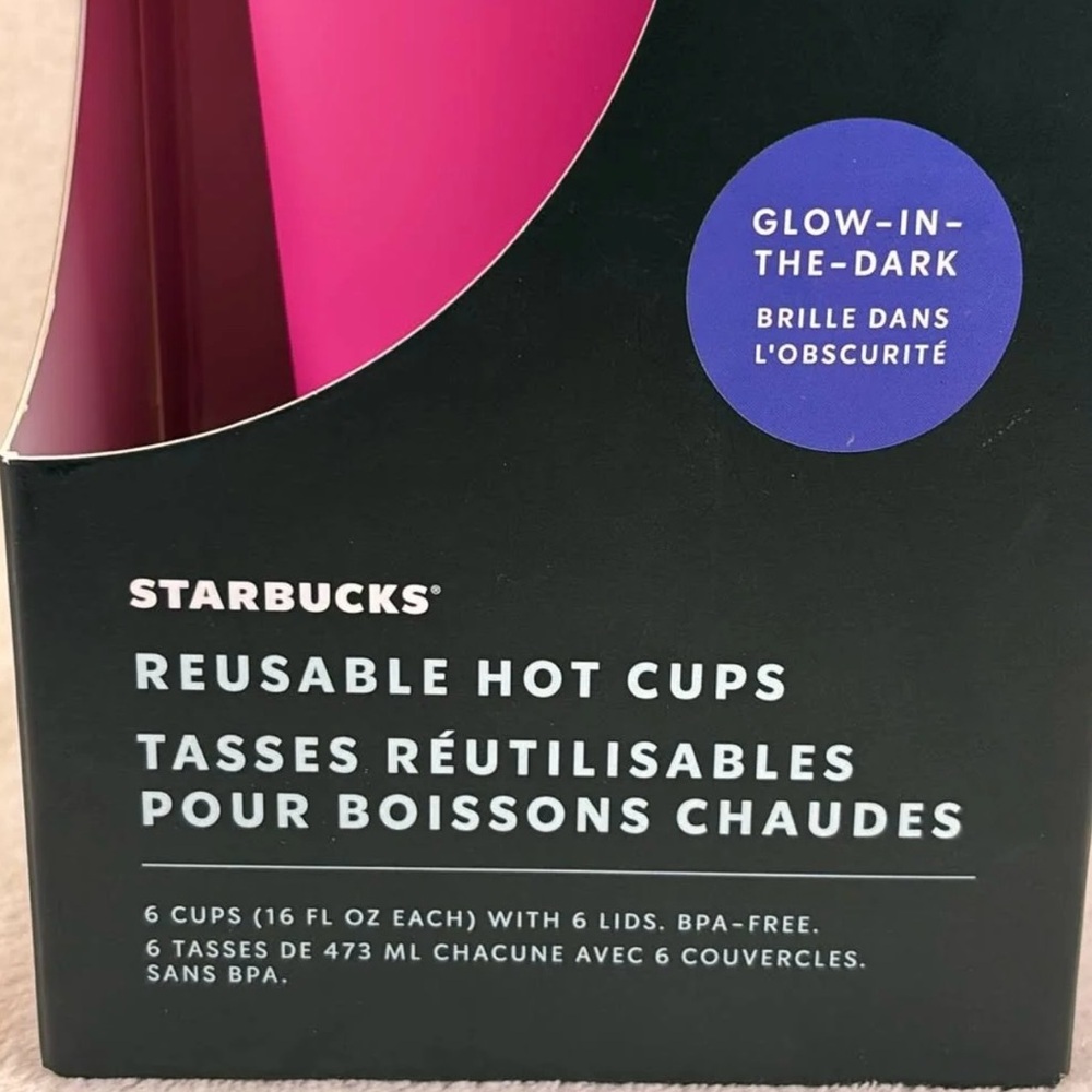 Starbucks Halloween 2023 Glow-In-The Dark 6 Pack 16 Oz Reusable Hot Cups NEW! - Picture 11 of 13